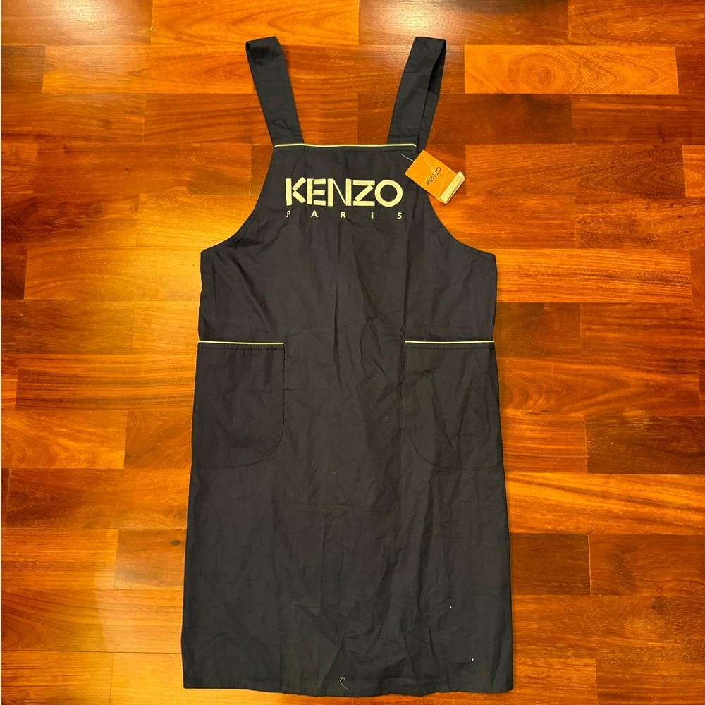 Vintage Kenzo navy and Gold Logo Apron